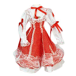 Pigeon Fleet Handmade Red White Lace Dress Courtly Style Doll Clothes Princess Dress Accessory for 24 inches Doll