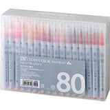 Kuretake ZIG Clean Color Real Watercolor Brush Pens, 80 Color Set (RB-6000AT/80V)