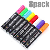 Markers for Glass - Car / Frontstore Windows, Mirrors, Chalkboards, Whiteboards, Signs, Blackboards, Labels Erasable Liquid neon chalk Pens