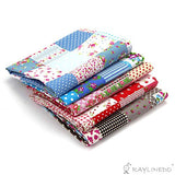 RayLineDo 5X Different Pattern Floral & Polka Dots Style 100% Cotton Poplin Fabric Fat Quarter Bundle 46 x 56cm (Appox 18" x 22") Patchwork Quilting Fabric