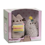 GUND Pusheen and Stormy Birthday Plush Stuffed Animals, Collector Set of 2, Gray