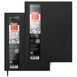 ARTEZA Drawing Bundle, Hardcover Sketch Book 8.5x11" Pack of 2, Fineliner Pens Set of 48 and