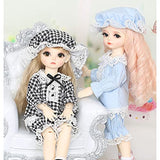 SFLCYGGL Cute Pajamas 1/6 BJD Dolls Clothes, Casual Top + Shorts + Hair Accessories, for BJD Dolls (No Doll)