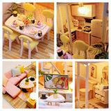 CUTEBEE Dollhouse Miniature with Furniture, DIY Wooden Dollhouse Kit Plus Dust Proof and Music Movement, 1:24 Scale Creative Room IDE (Sweet Word)