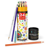 Arteza Kids Scented Colored Pencils, Set of 24 Easy-to-Grip Pencil Crayons, Triangular Shape, Pre-Sharpened, Art and School Supplies for Arts and Crafts Time, Drawing, and Doodling