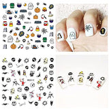 14 Sheets Halloween Nail Stickers, Self-Adhesive Nail Art Sticker Decals Manicure Nail Tip Decoration