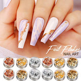 8 Sheets Gold Nail Art Sticker Different Laser Gold and Silver Color Teenitor Nail Art Decoration Kit with Butterfly Glitter Heart Nail Sequins Nail Foil Flakes Nail Rhinestones and Tweezers