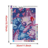 Diamond Painting Kits, DIY 5D Square Full Drill Art Perfect for Relaxation and Home Wall Decor(Stitch＆Angel,12x16inch)