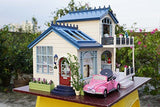 DIY Wooden Dollhouse Miniature Kit Wood house Toy & LED Light with All Furnitures Car by Youku
