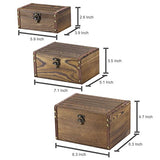 MyGift Set of 3 Vintage Style Wood Decorative Nesting Boxes, Jewelry & Trinket Storage Chests