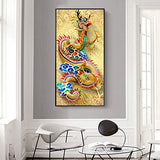 LUSandy DIY 5D Diamond Painting by Number Kits Chinese Dragon 16 x 31.5 inch Large Size Full Drill Diamond Art Gem Art Painting for Home Wall Decor Adults and Kids