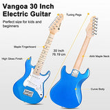 Vangoa Kids Electric Guitar, 30 Inch Electric Guitar Starter Kit for Kids Beginners with Digital Tuner, Capo, Strap, Strings, Cable, Picks, Wrenches - Blue