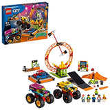 LEGO 60295 City Stuntz Stunt Show Arena Set with 2 Monster Trucks, 2 Toy Cars, Flywheel-Powered Motorbike, Ring of Fire and 7 Minifigures, Gift Idea