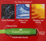 Faber-Castell Gel Sticks - 12 Water-Soluble Pigment Crayons for Kids with Brush