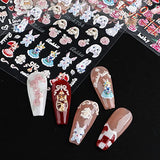 Easter Nail Art Stickers 5D Embossed Nail Decals Rabbit Nail Art Design Self Adhesive Nail Supplies Easter Bunny Radish Flower Butterfly Nail Stickers for Women Manicure Decoration 3 Sheets
