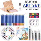 101 Piece Deluxe Art Set with 2 Drawing Pads,1 Wooden Drawing Easel with Drawer, Art Supplies, Painting & Drawing Set That Contains All The Additional Supplies You Need to Get Started,Teens and Adults