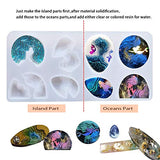 Island Resin Molds，3PCS Ocean Silicone Molds for Resin Epoxy，Jewelry Epoxy molds for Earring,Pendant, Necklace DIY