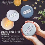 Nature's Blossom Soy Candle Making Kit. DIY Starter Set to Create 3 Large Scented Candles. Candle Making Supplies Set with Wax, Melting Pitcher, Candlemaking Tin Containers, Wicks, Fragrance Scents