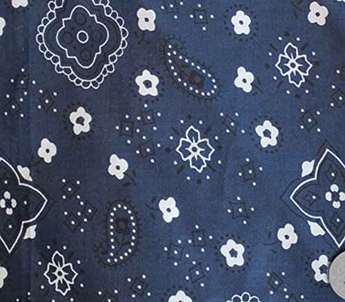 Polycotton Fabric Printed PAISLEY PATTERN 2 NAVY / 60" Wide / Sold by the Yard