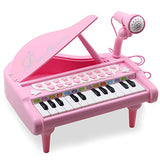 Amy&Benton Toddler Piano Toy Keyboard Pink for Girls Birthday Gift 1 2 3 4 Years Old Kids 24 Keys Multifunctional Toy Piano