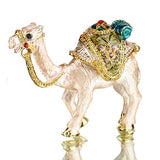 YUFENG Mini Figurine Trinket Boxes Ornament Crystals,Hand-painted Patterns Jewelry Trinket Box Hinged Collectible Ring Display Holders for Women or Girl (camel trinket box)