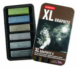 Derwent XL Graphite Blocks, Metal Tin, 6 Count (2302010)