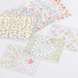 30 Sheets Colorful Flower Nail Art Stickers 3D Self-Adhesive Flower Nail Decals Flower Daisy Bow Stickers with Rhinestones Nail Designs for Women Floral Manicure Tips Accessories DIY Nail Decorations