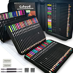 200 Colored Pencils, Ccfoud Coloring Pencils Zipper-Case Set, Professional Soft Core Oil Color Pencils for Artists and Adult Coloring