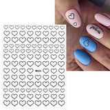 JMEOWIO 9 Sheets Love Heart Nail Art Stickers Decals Self-Adhesive Pegatinas Uñas Valentines Day Luxury Nail Supplies Nail Art Design Decoration Accessories