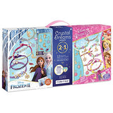 Make It Real - Disney Crystal Dreams Mega Set 2 in 1 Princess + Frozen 2 - DIY Bead & Charm Bracelet Making Kit - Kids Jewelry Making Kit with Swarovski Crystals & Exclusive Disney Princess Books