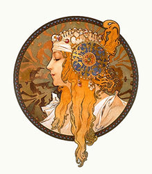 Byzantine Heads - Blond Vintage Poster (artist: Mucha, Alphonse) France c. 1897 (9x12 Art Print, Wall Decor Travel Poster)