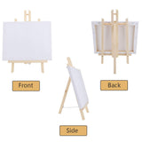 Jekkis 4 Packs Easel with Canvas Sets, 12 x 9.5 Inches Canvas and 16 x 9.5 Inches Wooden Easels, Tabletop Display Painting Set for Kids and Adults