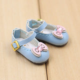 Fortune days toys for 1/6 Doll Shoes, Kitty cat and Butterfly Style Handmade Shoes Four, Suitable Blythe ICY licca Azone Body and More! (Blue Bowknot)