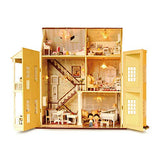 MAGQOO 3D Wooden DIY Miniature Dollhouse Kit DIY House Kit with Furniture 3D Puzzles Music Box and Glue Included(House of Fairy Tales)