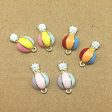 SANQIU 12pcs Mixed Enamel Hot-Air Balloon Charm for Jewelry Making