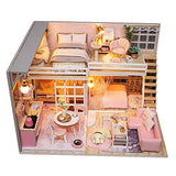 Spilay DIY Dollhouse Wooden Miniature Furniture Kit,Handmade Mini House Craft Plus Dust Cover&Music Box ,1:24 Scale Creative Toys Birthday for Girl and Women (Girlish Dream)
