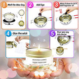 DIY Candle Making Supplies, Candle Making Kit for Adults and Kids with Tins, Stickers, Dyes, Fragrance Oil, Pot &More, Easy to Make Scented Candle with Natural Soy Wax Homemade Craft Gift Set