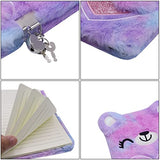 Cute Animal Pattern Notebook Fluffy Plush Colorful Notebook Journal Fuzzy Hardcover Diary for Kids Girls Women