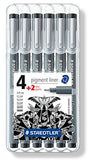 Staedtler Pigment Liner Bonus Sketch Set of 6 Liners for the Regular Price of 4(2 free), 308SB6P