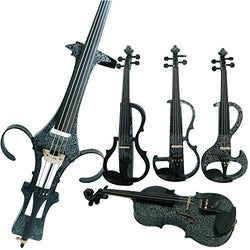 Aliyes 4/4 Full Size Solid Wood Electric Cello Violoncello Maple Wood body Ebony Fittings with Bag, Bow, Rosin, Aux Cable, Earphone, Extra set of strings(Art White Flowers)(ALDSDT-1306)
