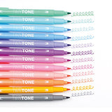 Tombow WS-PK-12P-2 Twin Tone Dual-Tip Marker - Pastel Colours (Pack of 12)