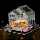 Rylai 3D Puzzles Miniature Dollhouse DIY Kit w/ Light Queenstown Holidays Series Dolls Houses Accessories with Furniture LED Music Box Best Birthday Gift