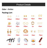 Kissity 20 Styles Golden Jewelry Finding Starter Kits Bails Earring Hooks Earring Backs Earnuts