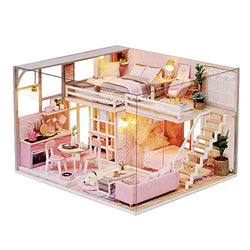 MAGQOO 3D Dollhouse Miniature with Furniture, DIY House Kit with Dust Proof 1:24 Scale Creative Room Idea (Girlish Dream)