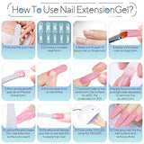 COOSERRY Poly Gel Nail Kit - 8 Colors Nail Extension Gel Kit with 48W Led Lamp - Clear Pink Builder Gel for Nails with Slip Solution Top Base Coat Rhinestone Glitter Nail Manicure Beginner Starter Kit