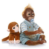 Pinky New 21INCH 52CM Handmade Detailed Paint Reborn Baby Monkey Newborn Doll Collectible Art Doll Toy for Kid Gift (Blue)