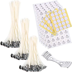 Leinuosen 921 Pieces Candle Making Kit with Candle Wicks, Candle Warning Stickers, Candle Wick Centering Device and Stickers for Candle Making