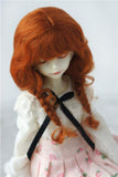 BJD Wigs D2033B Twins Braids Mohair BJD Doll Wigs varopis Sizes and Colors Available (Carrot, 7-8inch)