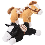 Prextex Jumbo 10'' Tall Plush Horses Stuffed Animal Horses 4 Pack