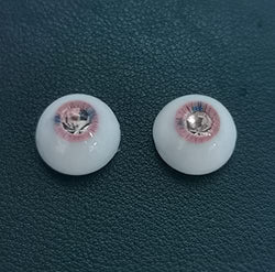1 Pair Handmade Resin Pink Half Ball Eyes for BJD Dollfie SD Doll (16mm)